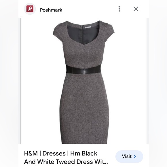 H&M | Dresses | Nwt Hm Black And Gray Tweed Cap Sleeve Dress Size 2 |  Poshmark